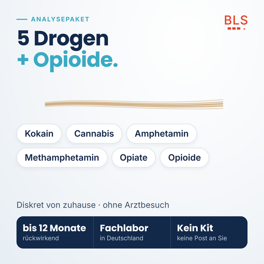Analysepaket Multidrug + Opioide – 5 Drogen und Opioide bis 12 Monate rückwirkend nachweisen