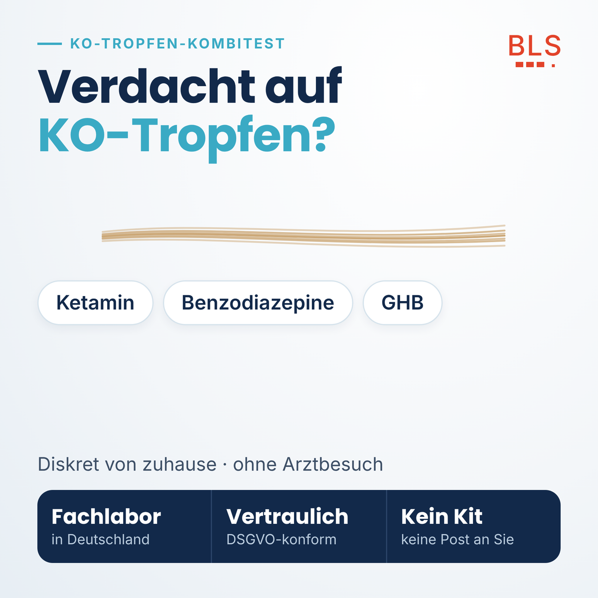 KO-Tropfen Kombitest – Ketamin, Benzodiazepine und GHB im Haar nachweisen