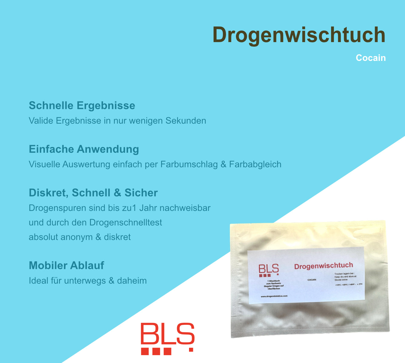 Drogenwischtuch - Cocain - Heimtest für Oberflächen
