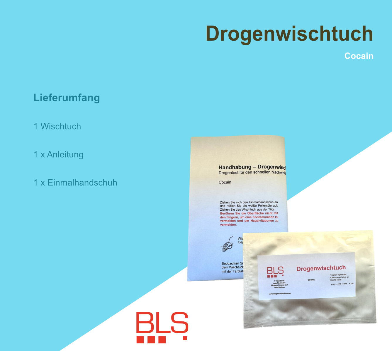 Drogenwischtuch - Cocain - Heimtest für Oberflächen